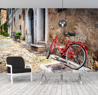 Picture of Abandoned bike on the Italian street in the old Tuscany